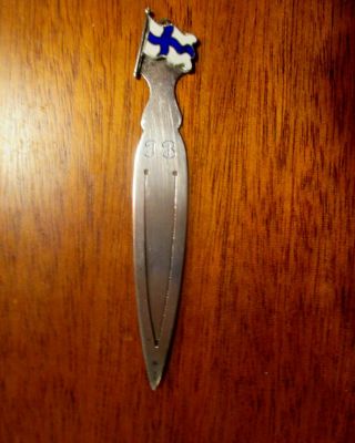 Sterling Silver Book Mark Page Marker with Flag of Finland 3