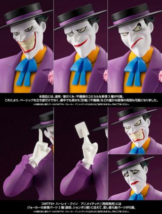 Batman Animated Series Joker Artfx,  Statue 1/10 Kotobukiya Complete W/ 5 Faces