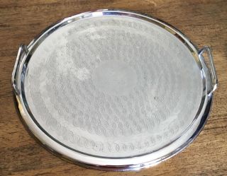 Vintage Ranleigh Australian Made Silver Round Handled Tray & Label