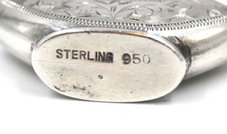 ANTIQUE JAPANESE AESTHETIC PERFUME BOTTLE ENGRAVED 950 STERLING SILVER KEYSTONE 4