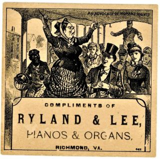 Ca.  1900 - Trade Card With An Advocate Of Woman,  S Rights - Richmond,  Va