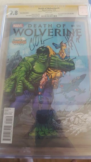 Death Of Wolverine 1 Desert Wind Edition Cgc 9.  8 X2 Signed: Trimpe And Soule