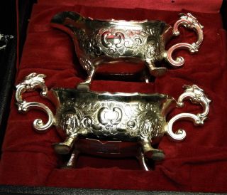 Corbell And Co.  Silver - Plated Sugar Bowl/ Creamer W/ Case & Anti - Tarnish Coating