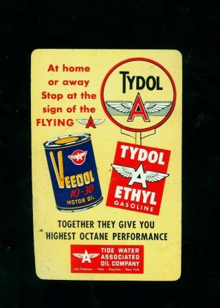 1955 Tydol Veedol Color Plastic Pocket Card Calendar