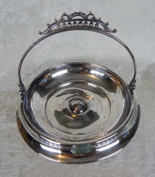 Victorian Amsterdam Silver Co.  Silver Plated Engraved Brides Basket Vintage