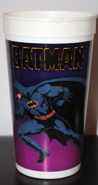 Batman Returns 2 Taco Bell Drink Cups and one McDonald ' s Drink Cup 4