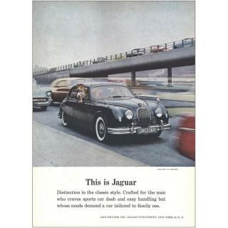 1959 Jaguar: Distinction In The Classic Style Vintage Print Ad
