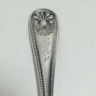 Antique Whiting Manufacturing Sterling Silver BEAD Tea Spoon Monogrammed - 1880 3