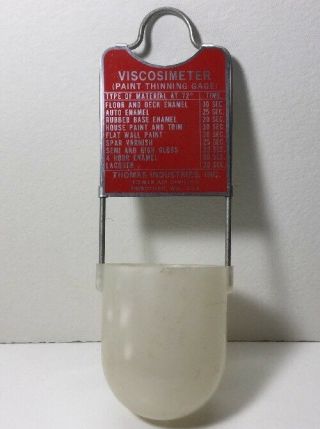 Vintage Thomas Industries Viscosimeter Paint Thinning Gage Advertising