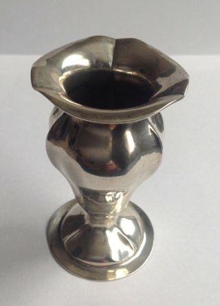 Antique / Vintage Italian Solid Silver Bud Bulb Stem Vase Hallmarked For Brescia