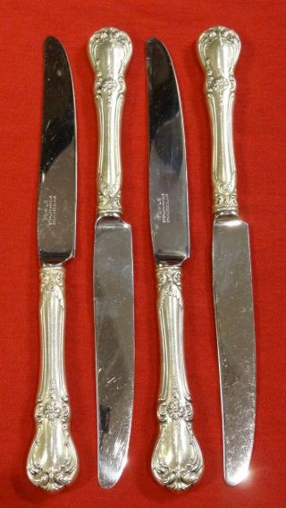 Set Of 4 Vintage Towle Sterling Silver French Hollow Knife Handle “old Master”
