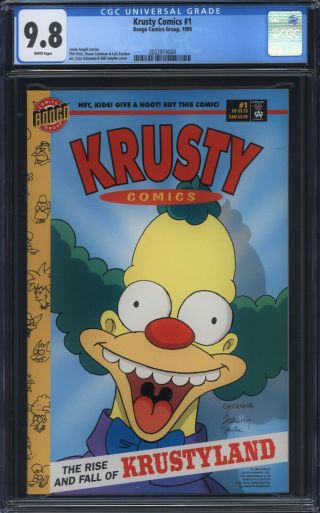 Krusty Comics 1 Cgc 9.  8 Ortiz Smythe Schramm Itchy And Scratchy Sideshow Bob