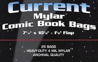 50 Bcw Current 4 Mil Comic Mylar Bags