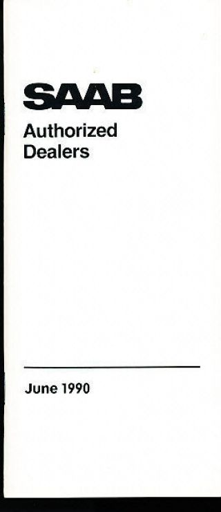 1990 Saab Authorized Dealer Listing Brochure 900 9000