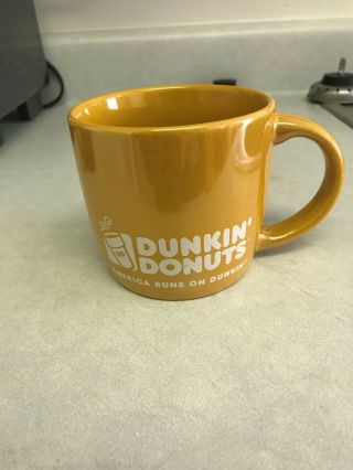 Dunkin Donuts Retro Collectable Coffee Tea Mug 2014 Gold Yellow