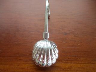 Vintage Solid Sterling Silver Shell/scallop Shape Napkin Clip/holder,  Hm 1956
