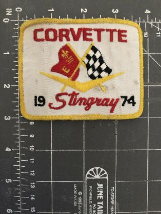 Vintage 1974 Corvette Stingray Logo Patch Flag Emblem Automobile Car Chevrolet