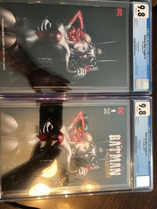 Batman Who Laughs 1 Cgc 9.  8 Warren Louw Variant Covers A & B Harley Quinn