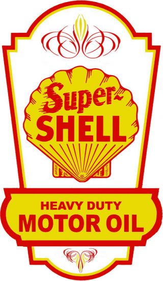 Vintage Style 6 Inch Shell Gas Gasoline Motor Oil Waterslid Decal Sticker