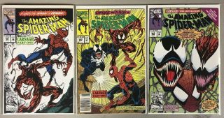 Spider - Man 361,  362,  363 1st Appearance Of Carnage All Vf/nm