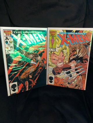 Uncanny X - Men 212 & 213 Vf/nm Wolverine And Sabretooth