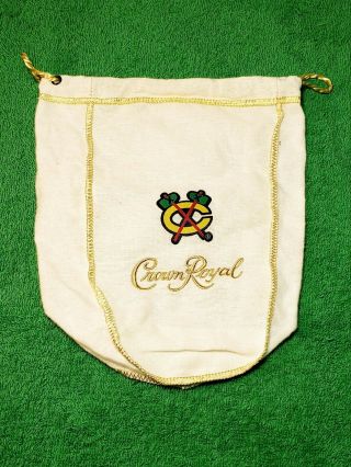 Crown Royal Chicago Blackhawks Hockey White Bag Drawstring Limited Edition