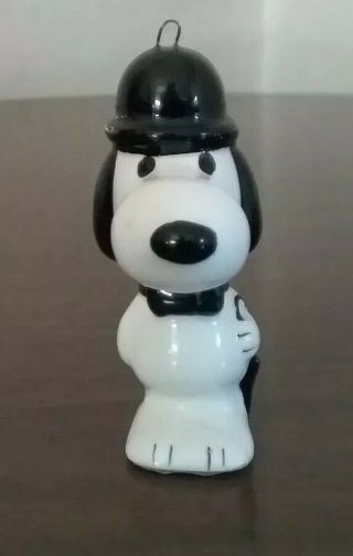 Vintage Peanuts Snoopy Englishman Outfit Ceramic Christmas Ornament Japan