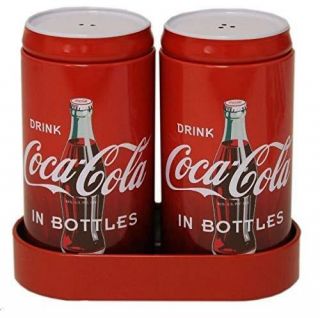 Coke Coca Cola Tin Salt & Pepper Shaker Set