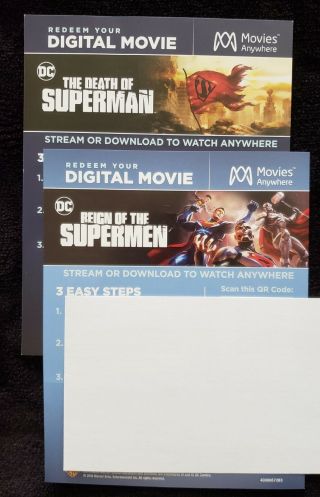 The Death Of Superman & Reign Of The Supermen (digital Codes)
