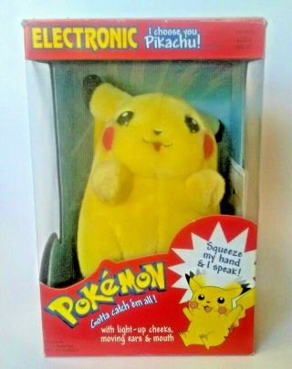 Vintage Pokemon Electronic " I Choose You " Pikachu Plush Doll
