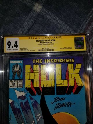 The Incredible Hulk 340 CGC SS 9.  4 Signed by Romita 2