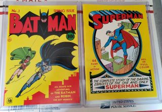 Superman 1,  Batman 1 Reprints (1940 Exact Reprintings With Ads Look
