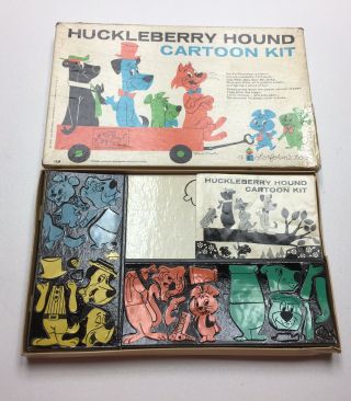 Vintage 1960s Huckleberry Hound Cartoon Kit Colorforms