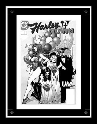 Terry Dodson Harley Quinn 18 Rare Production Art Cover Mono