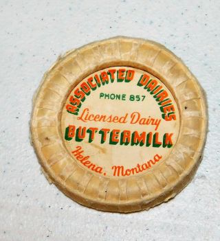 Helena Montana Vintage Associated Dairies Buttermilk Bottle Cap