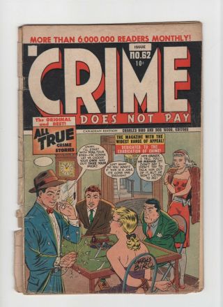 Crime Does Not Pay 62 Vintage Superior Comic Canadian Bondage Cover Gold 10c