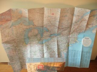 1985 Eastern US road map Phillips 66 oil gas Coca Cola ad NOS in package 4
