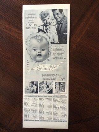 1950’s Vintage Ad I Love Lucy Baby Doll Featuring Lucille Ball