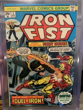 Iron Fist 1 Nov 1975,  Marvel Comics Book CGC 9.  4 Iron Man White Pages 2
