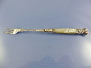 Mother Of Pearl Long Handle Pickle Olive Fork With Plated Cap Unbranded England