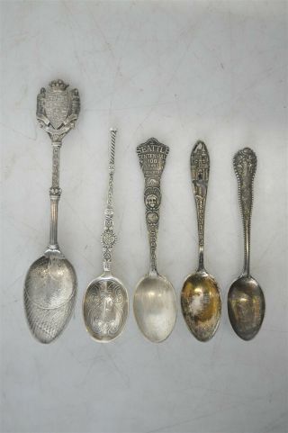 Vintage Decorative Marked Sterling Silver.  925 Souvenir Spoons 63g Canada Pnw