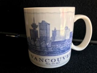 Starbucks Coffee Cup Mug 18 Oz City Of Vancouver Sea To Sky 2007 Architectural