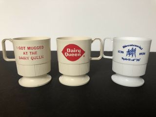 Vtg Set 2 I Got Mugged At Dairy Queen Mug Plastic Cocoa Cup 1974,  Bonus