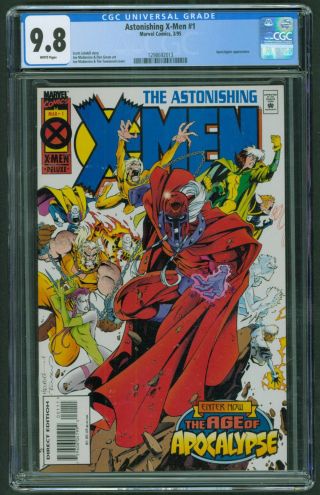 Astonishing X - Men 1 9.  8 Cgc Age Of Apocalypse White Pages Marvel Comics 1995