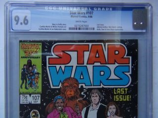 Star Wars 107 (marvel 9/86) Cgc 9.  6 White Pages - Listing