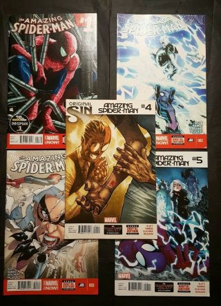 The Spider - Man Vol.  3 1 - 5 First Appearance Silk Key Marvel Comic 2014