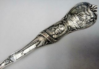 Antique Sterling Silver Souvenir Spoon,  Full Size,  World ' s Fair,  St.  Louis,  1904 2
