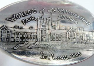 Antique Sterling Silver Souvenir Spoon,  Full Size,  World ' s Fair,  St.  Louis,  1904 6