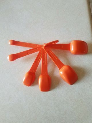 Vintage Orange Tupperware Measuring Spoons 2