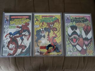 The Spiderman 361,  362,  363 1st Carnage,  Full Set,  361 (newstand Edition)